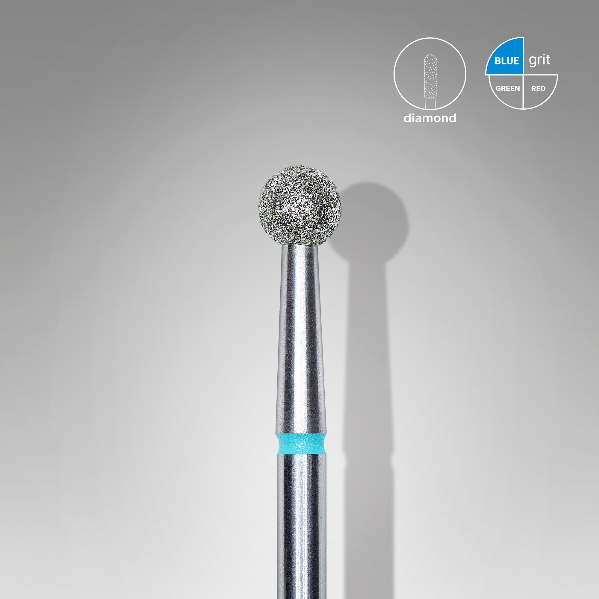 Diamond nail drill bit, "ball", blue, head diameter 4 mm image 0